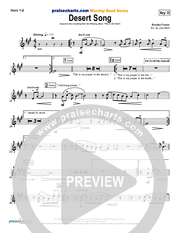 Desert Song Brass Pack (Hillsong Worship)