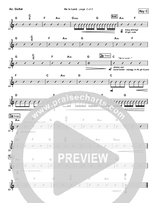 He is Lord Acoustic Guitar (Hillsong Worship)