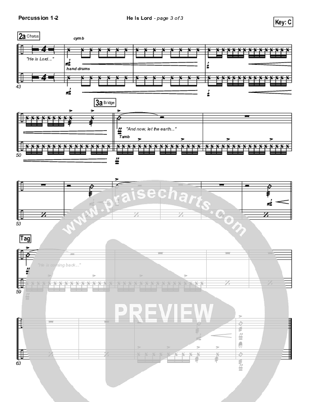 He is Lord Percussion 1/2 (Hillsong Worship)