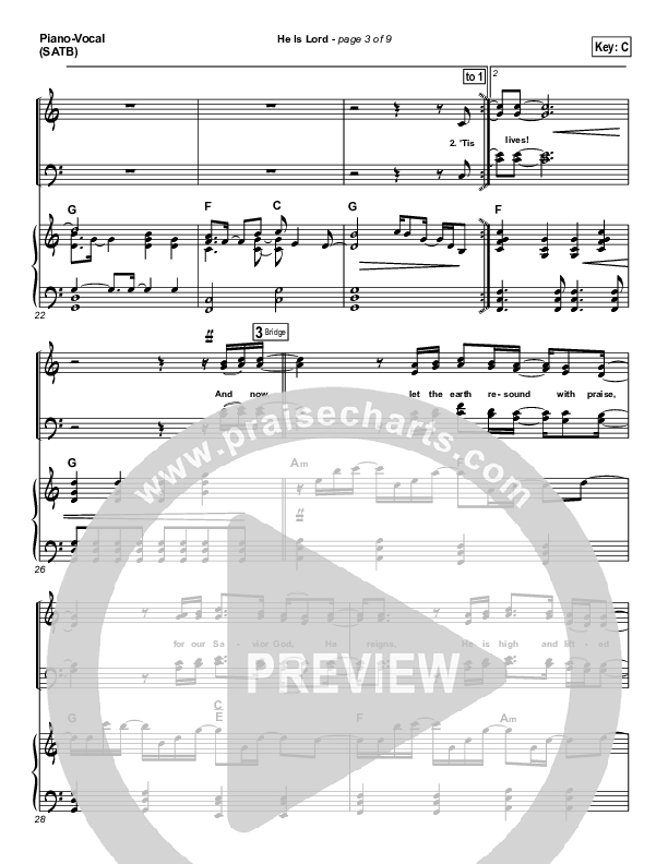 He is Lord Piano/Vocal (Hillsong Worship)