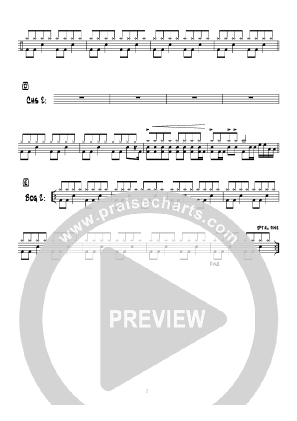 High And Lifted Up (Instrumental) Rhythm Chart (Hillsong Worship)