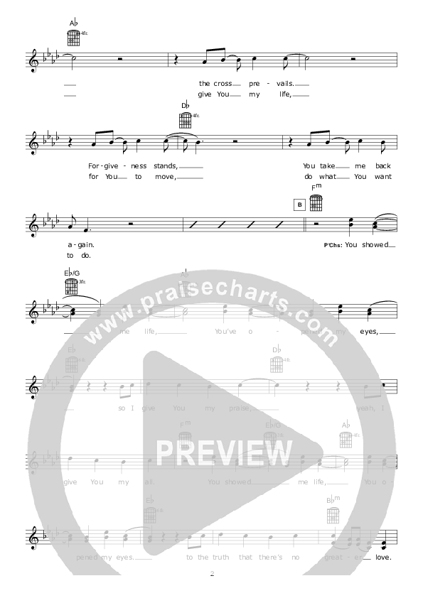 You Deserve (Instrumental) Lead Sheet (Hillsong Worship)