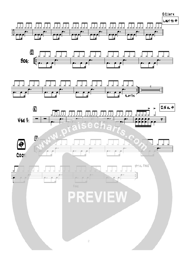 Sing To The Lord (Instrumental) Rhythm Chart (Hillsong Worship)