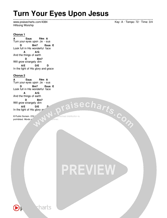 Turn Your Eyes Upon Jesus Chords Pdf Hillsong Worship Praisecharts