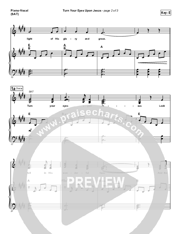 Turn Your Eyes Upon Jesus Piano/Vocal (SAT) (Hillsong Worship)