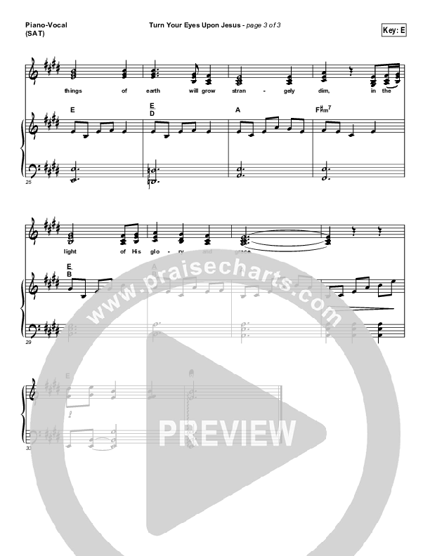 Turn Your Eyes Upon Jesus Piano/Vocal (SAT) (Hillsong Worship)