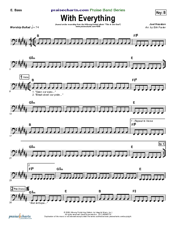 With Everything Bass Guitar (Hillsong Worship)