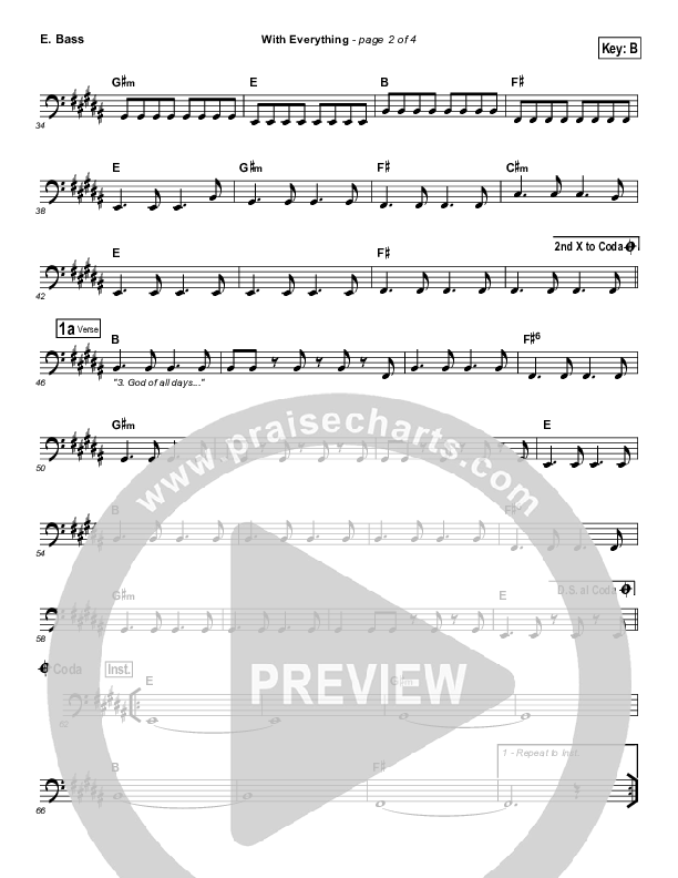 With Everything Bass Guitar (Hillsong Worship)