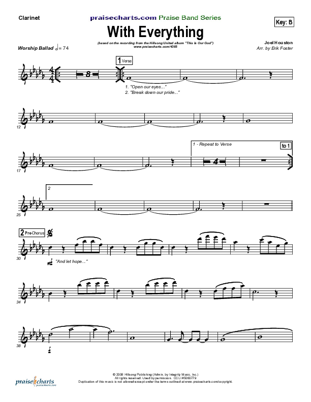 With Everything Clarinet (Hillsong Worship)