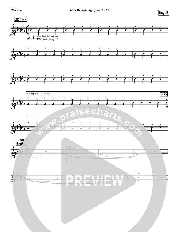 With Everything Clarinet (Hillsong Worship)