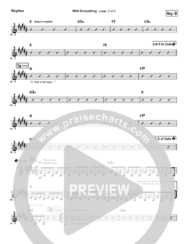 With Everything Rhythm Chart (Hillsong Worship)