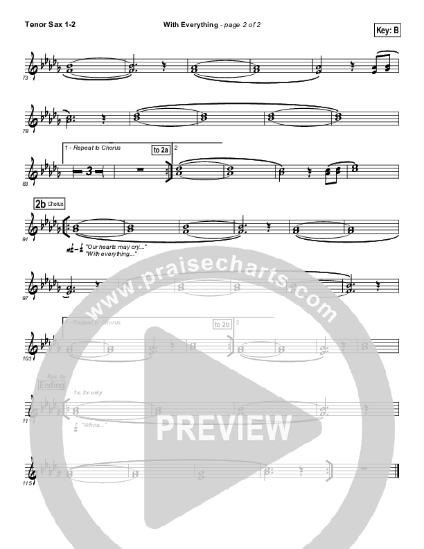 With Everything Tenor Sax 1/2 (Hillsong Worship)