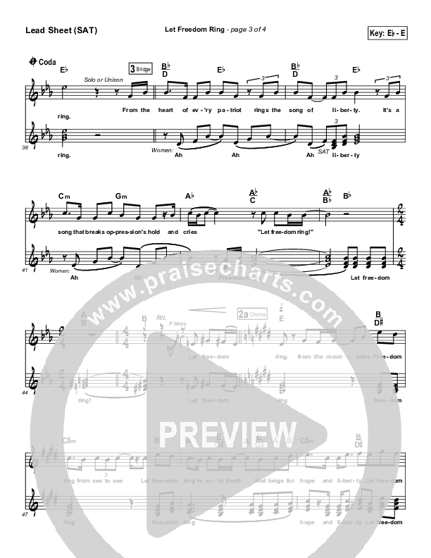 Let Freedom Ring Lead Sheet (SAT) (Dennis Jernigan)