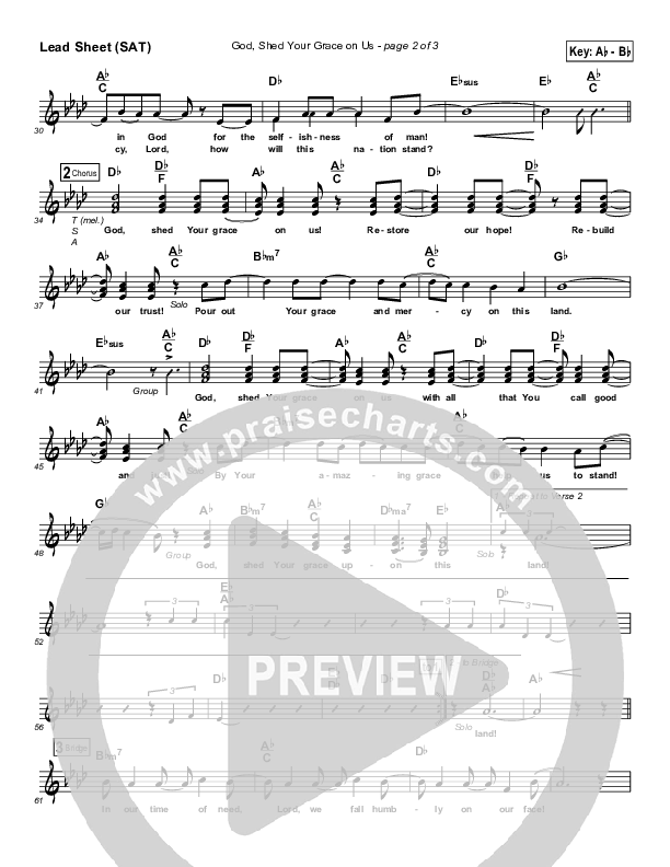 God Shed Your Grace on Us Lead Sheet (Dennis Jernigan)