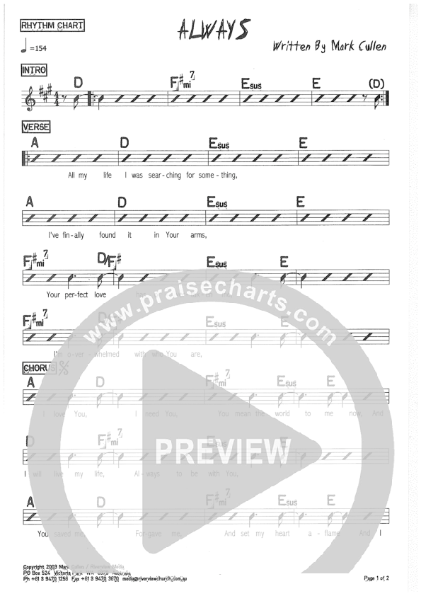 Always Rhythm Chart (Riverview Church)