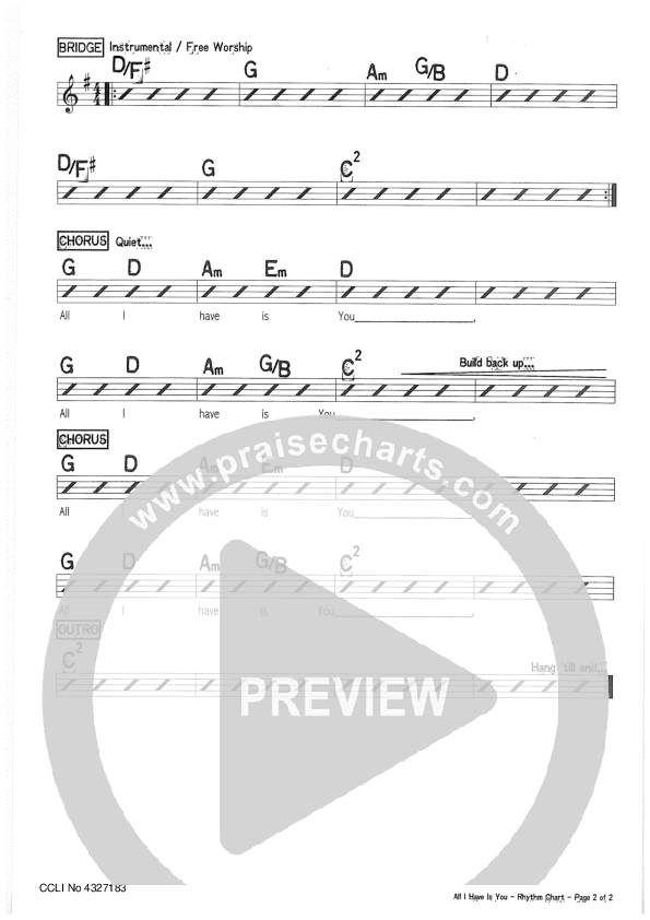 All I Have Is You Rhythm Chart (Riverview Church)