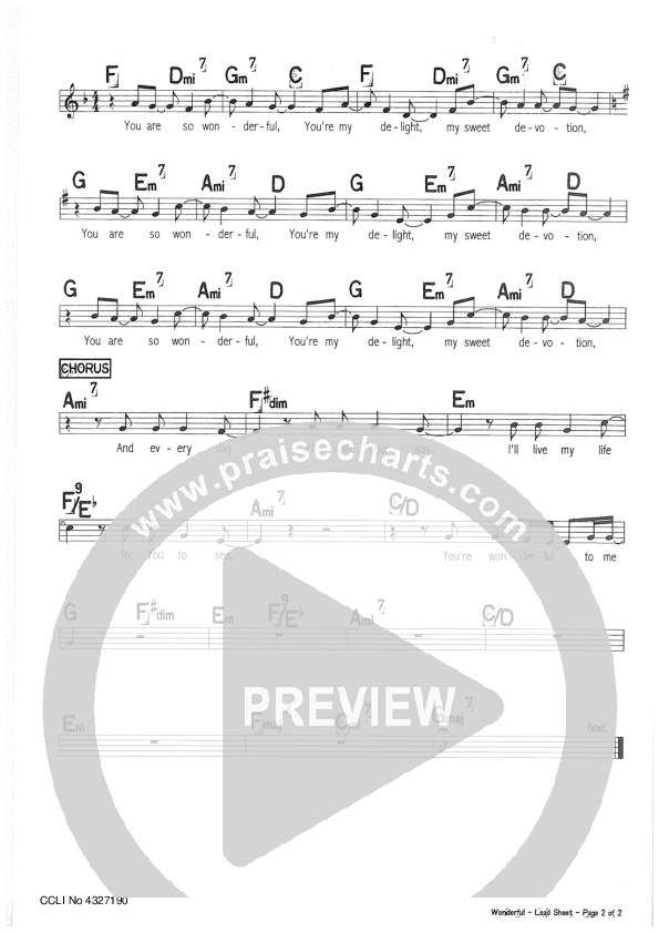 Wonderful Lead Sheet (Riverview Church)