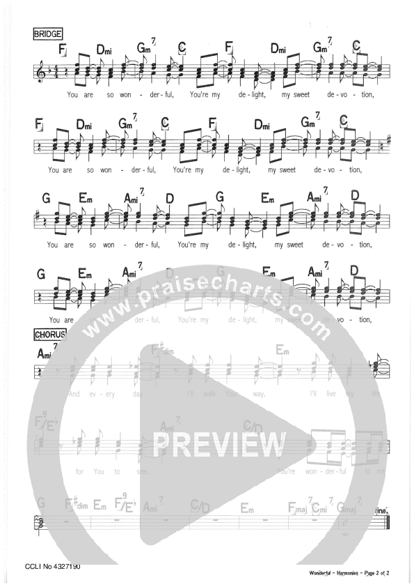 Wonderful Lead Sheet (Riverview Church)