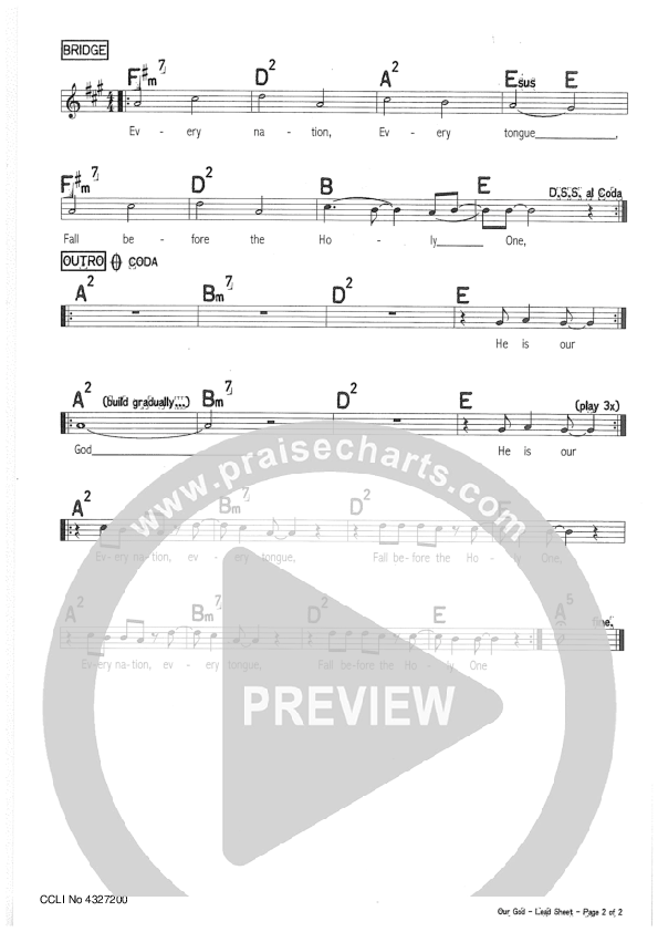 Our God Lead Sheet (Riverview Church)