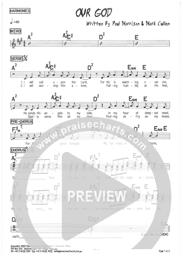 Our God Lead Sheet (SAT) (Riverview Church)