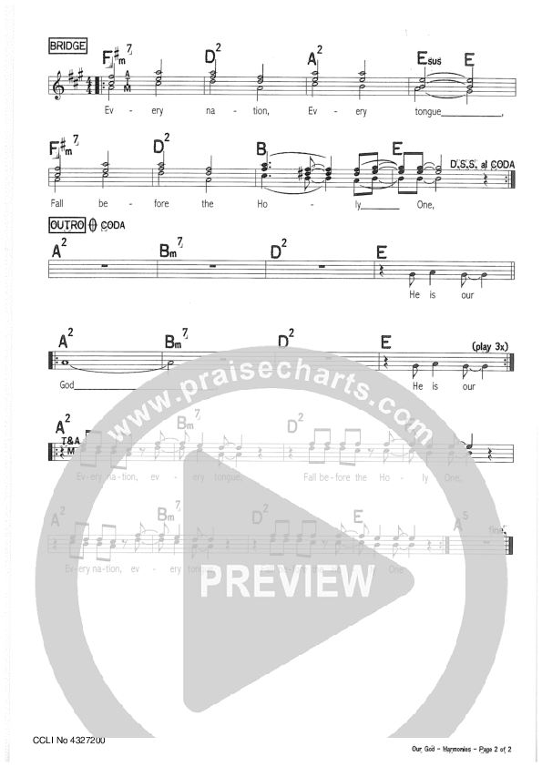 Our God Lead Sheet (SAT) (Riverview Church)