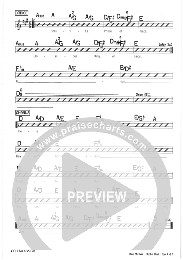 Open My Eyes Rhythm Chart (Riverview Church)