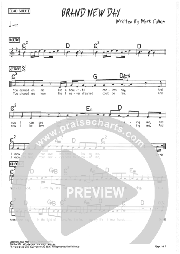 Brand New Day Lead Sheet (Riverview Church)