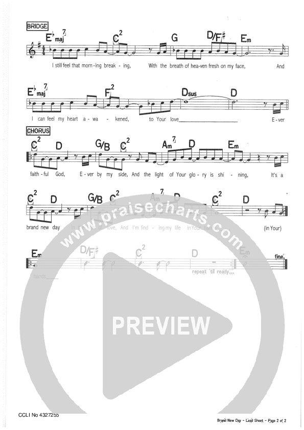 Brand New Day Lead Sheet (Riverview Church)
