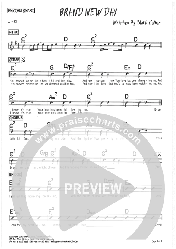Brand New Day Rhythm Chart (Riverview Church)