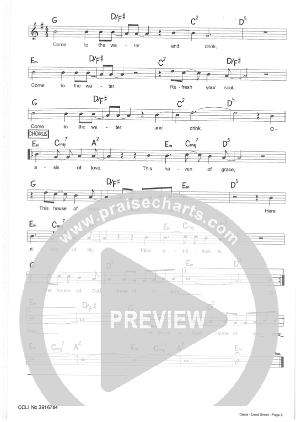 Oasis Lead Sheet (Riverview Church)