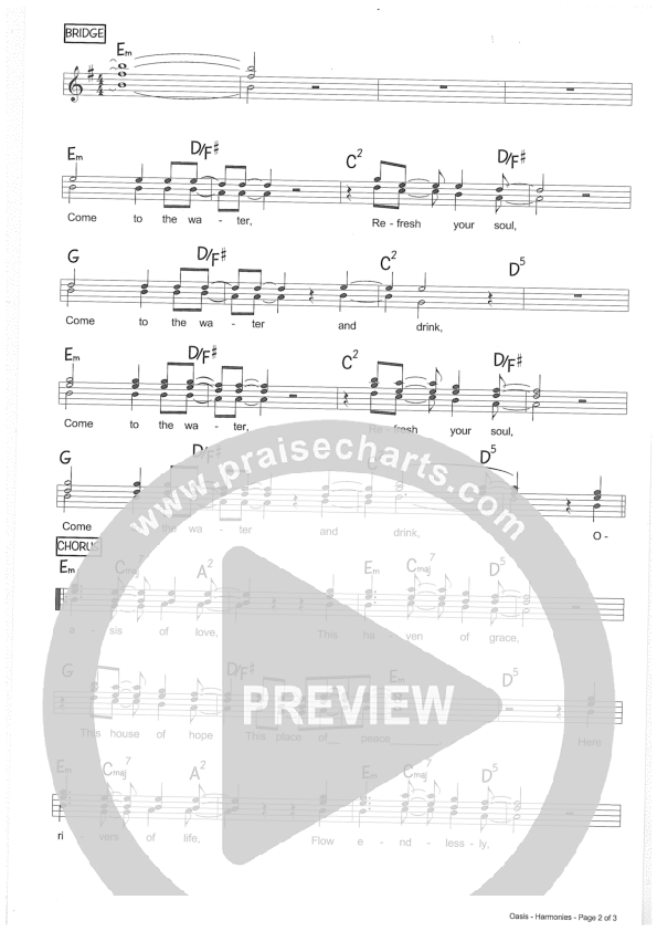 Oasis Lead Sheet (SAT) (Riverview Church)