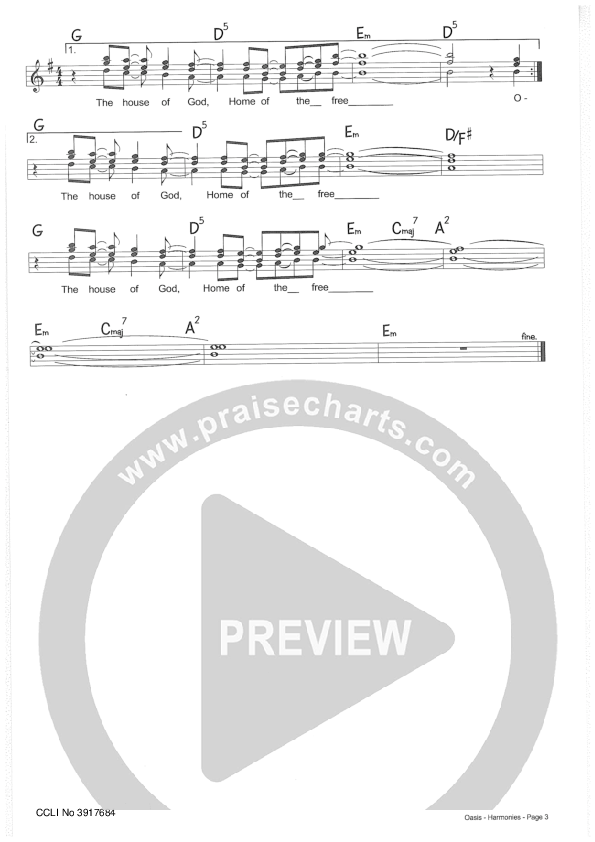Oasis Lead Sheet (SAT) (Riverview Church)