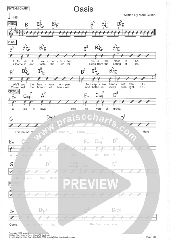 Oasis Rhythm Chart (Riverview Church)