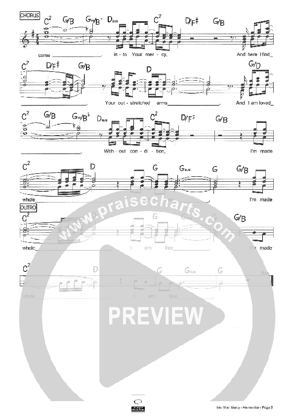 Into Your Mercy Lead Sheet (SAT) (Riverview Church)