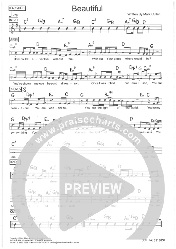 Beautiful Lead Sheet (Riverview Church)