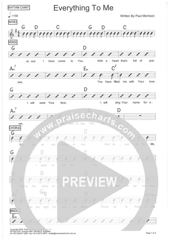 Everything To Me Rhythm Chart (Riverview Church)
