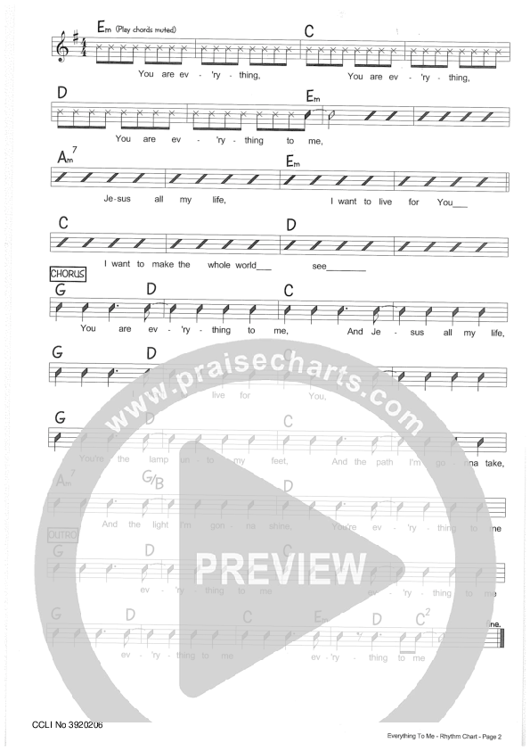 Everything To Me Rhythm Chart (Riverview Church)