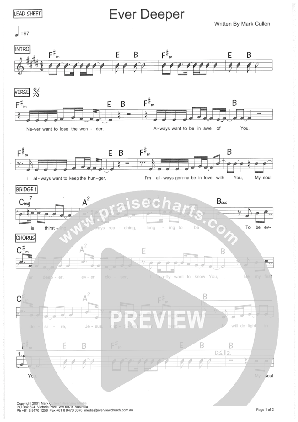 Ever Deeper Lead Sheet (Riverview Church)