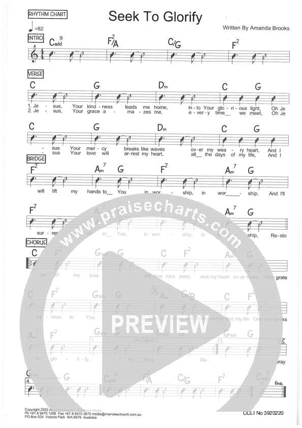 Seek To Glorify Rhythm Chart (Riverview Church)