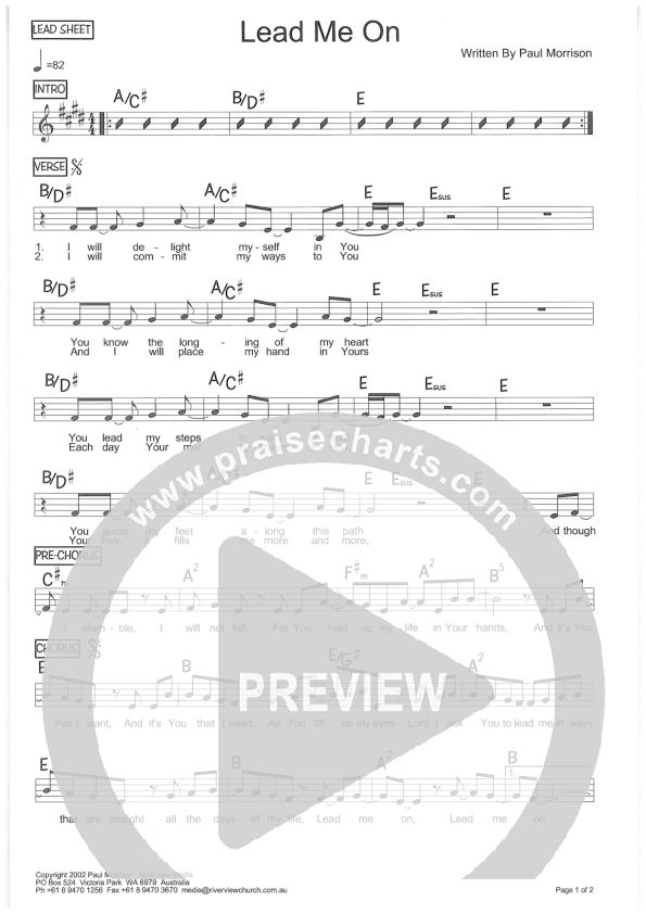 Lead Me On Lead Sheet (Riverview Church)