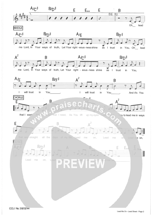 Lead Me On Lead Sheet (Riverview Church)