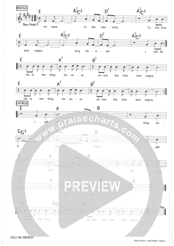 King Forever Lead Sheet (Riverview Church)