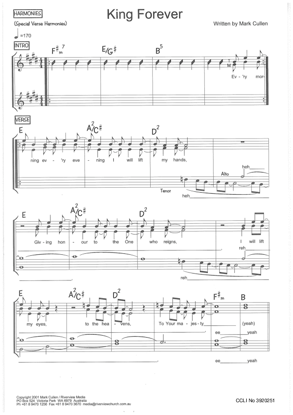 King Forever Lead Sheet (Riverview Church)