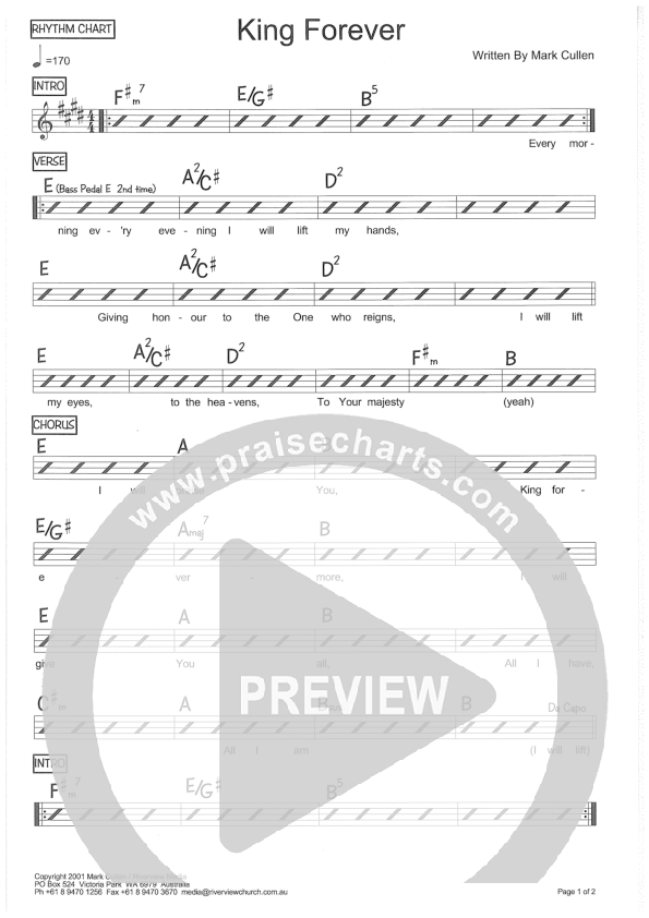 King Forever Rhythm Chart (Riverview Church)