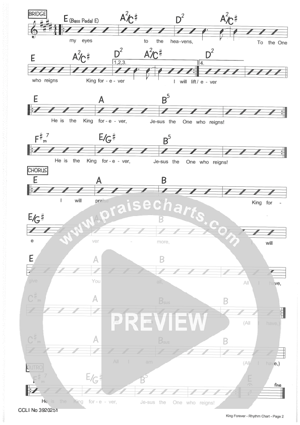 King Forever Rhythm Chart (Riverview Church)