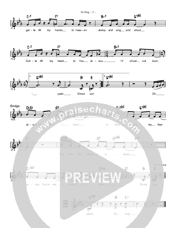 So Sing Lead Sheet (Parachute Band)