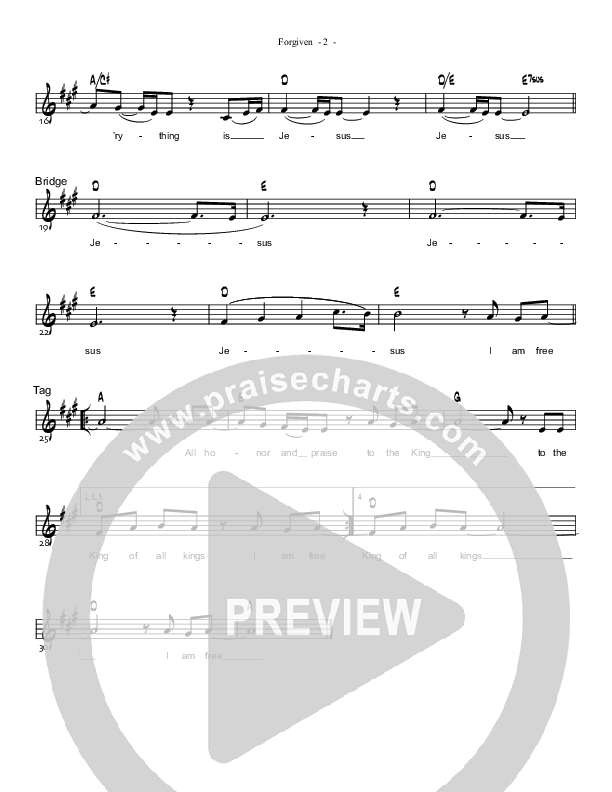 Forgiven Lead Sheet (Parachute Band)
