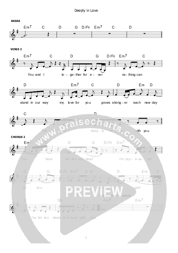 Deeply In Love Lead Sheet (Kate Wray)