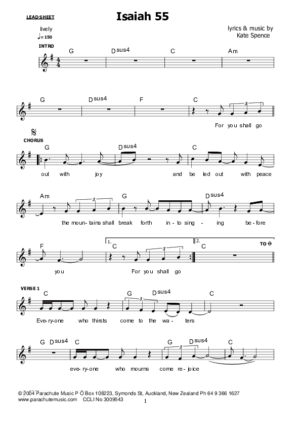 Isaiah 55 Lead Sheet (Kate Wray)