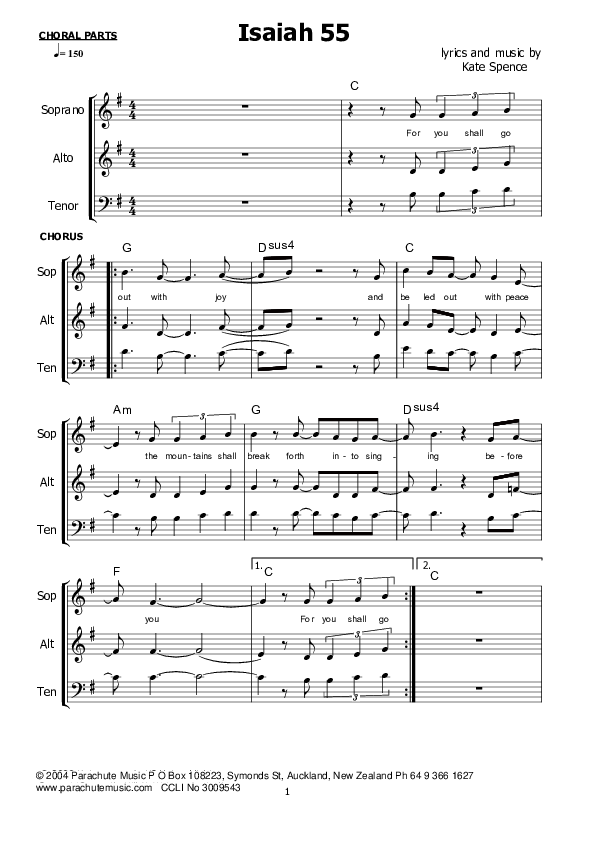 Isaiah 55 Lead Sheet (SAT) (Kate Wray)